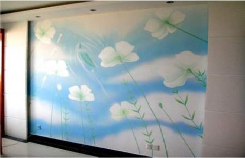 清涧画墙绘怎么画好白云的蓬松感?