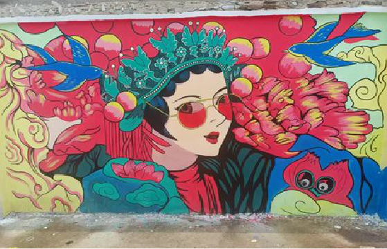 清涧墙体彩绘-网红墙