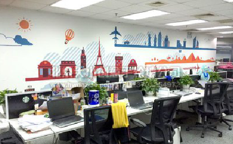 清涧教你设计办公室墙绘的方法。