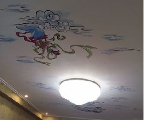 清涧如何快速绘制天花板上的手绘墙?