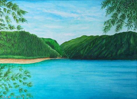 清涧在墙绘中,如何绘画绿水青山?