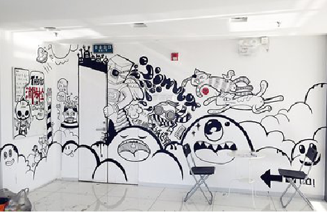 清涧手绘墙并非传统涂鸦。